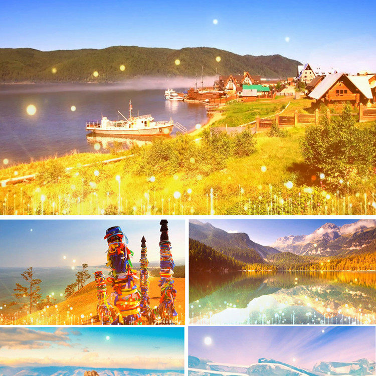 贝加尔湖畔配乐成品表演背景视频led大屏幕动态背景唯美粒子光效