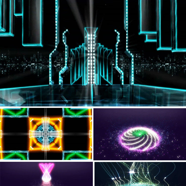 What配乐成品韩国舞曲动感舞台背景视频 led大屏幕视频年会开场