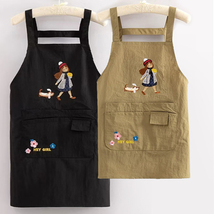 短款小个子背带围裙厨房餐饮专用可定制logo印字高颜值防污工作服