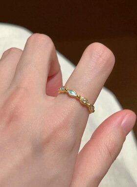 S925镀银小巧细圈戒指女百搭时尚甜美叠戴几何小众开口指环小清新
