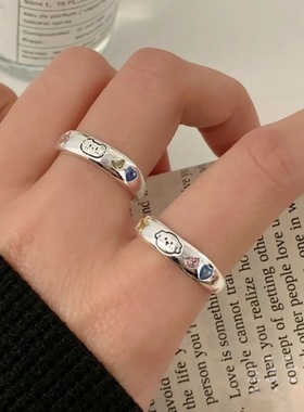 【两件包邮】可爱小猫小狗戒指女甜美星星爱心彩虹开口指环小众设
