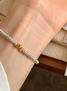 【两件包邮】【小红书爆款】S925镀银奶酪方块银子手链女韩国ins