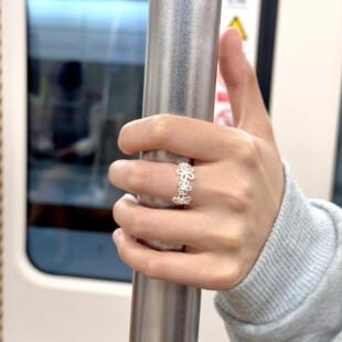 【两件包邮】蕾丝花环戒指女小众设计感轻奢百搭叠戴开口指环ins