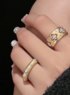 【两件包邮】法式浪漫镂空戒指女宫廷风轻奢精致S925镀银开口指环