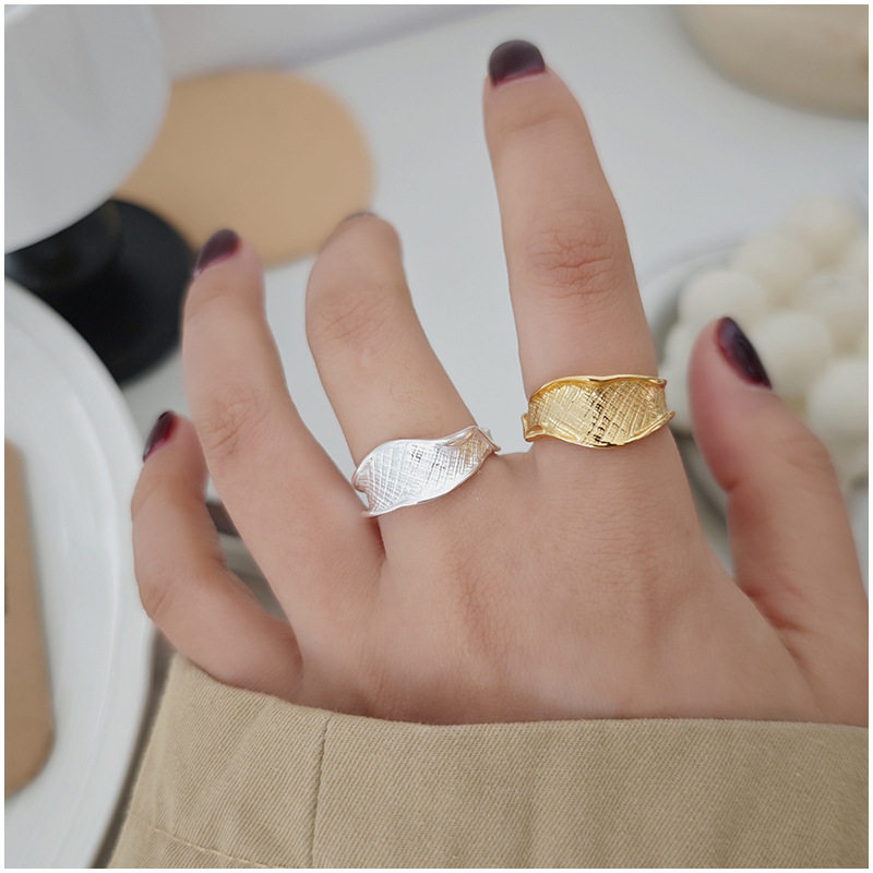 【两件包邮】几何不规则卷边戒指女个性时尚嘻哈朋克S925镀银开口