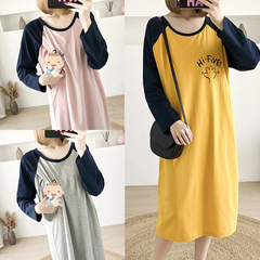 孕妇可哺乳连衣裙春夏薄款长袖待产月子生产服喂奶衣服春秋季睡裙