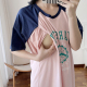 喂奶期衣服夏装 孕妇可哺乳睡裙夏季 纯棉连衣裙辣妈款 大码 宽松长款