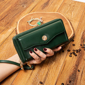 钱包女士长款 手包2023旺财精致复古手机包韩版 百搭皮夹钱包