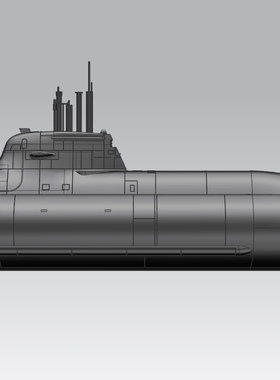 一叶 1/72太模模型 753mm遥控潜艇 SLA树脂套材 德国 212型潜艇