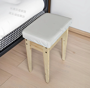 实木简约现代美容凳子家用餐桌凳方板凳客厅换鞋凳带软包