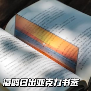 海鸥日出亚克力书签透明高颜值ins风学生阅读书签送朋友礼物纪念