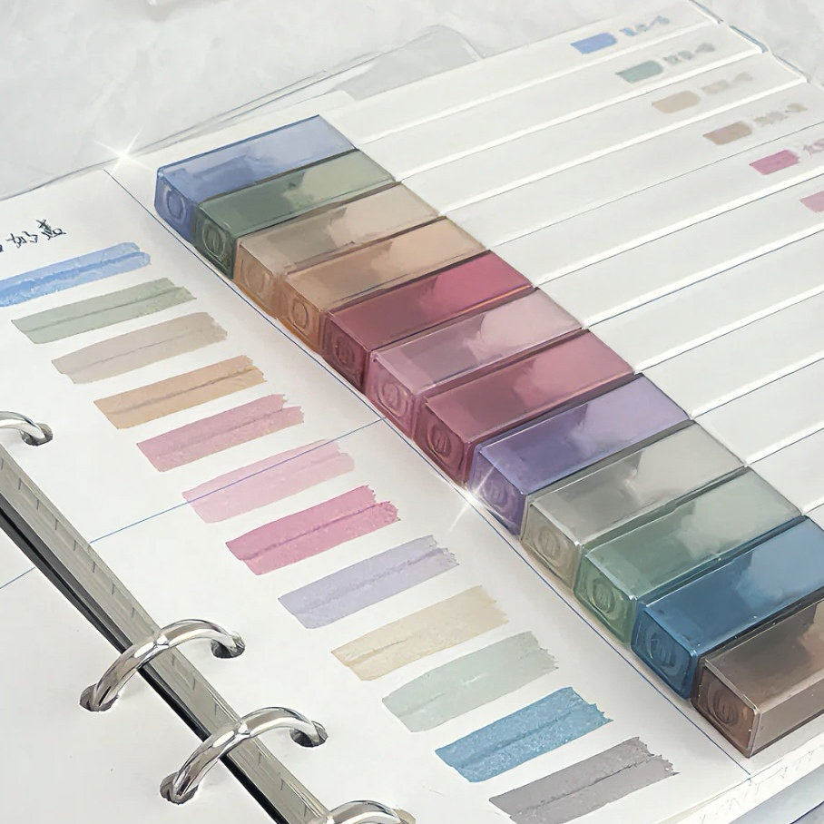 集物社温柔奶油风荧光笔高颜值马克笔记号笔手账标记笔少女心ins