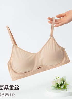 桑蚕丝薄款无钢圈文胸内衣女透气