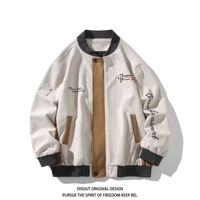 秋冬白底平铺大码绣花拼接夹克外套棒球服男J863P88控138，男装夹克，电商A029