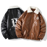 新款日系白底平铺皮衣皮棉衣毛内胆加厚外套MY180P138控188，男装皮衣，电商A029