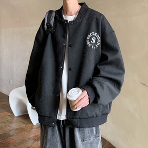 2025秋冬新款原创大码宽松港风棒球服夹克外套男J836P78控108,体格较壮的人穿衣如何搭配图片