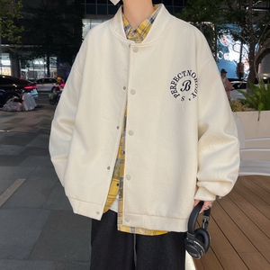 2025秋冬新款原创大码宽松港风棒球服夹克外套男 J836 P78控108图片