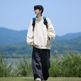 秋冬相机片新款港风大码纯色卫衣外套套头卫衣男V908P55控78，女装短外套，电商A029