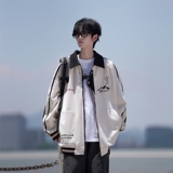 相机片撞色原创港风大码宽松棒球服夹克外套男J833P108控168，男装夹克，电商A029