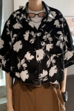 新款港风宽松男冰丝轻熟店主风痞帅短袖衬衫大码C612P40控58，男装T恤，电商A029