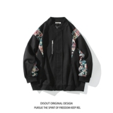 秋冬相机片拼接原创港风大码宽松棒球服夹克外套男J851P78控108，男装夹克，电商A029