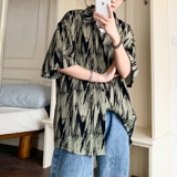 店主风二开冰丝港风大码条纹短袖花衬衫花衬衣男C661P40控58，男装衬衫，电商A029
