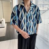 东南亚风冰丝速干轻熟店主风痞帅短袖衬衫大码港风C607P40控58，男装T恤，电商A029