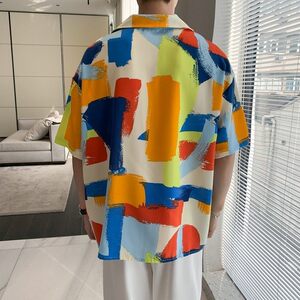 新款冰丝速干轻熟店主风痞帅短袖话衬衫大码衬衫  C606 P40 控58图片