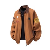 秋冬新款原创抖音白底平铺大码绣花夹克外套男J857P78控128，男装夹克，电商A029