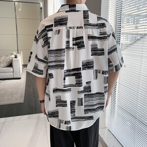 东南亚风新款士轻熟店主风痞帅短袖衬衫大码 C609 P40 控58图片