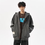 秋冬二开原创无影墙港风大码宽松连帽夹克外套男J877P88控138，男装夹克，电商A029