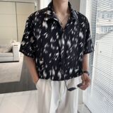 东南亚风轻熟店主风痞帅短袖话衬衫大码港风花衬衫C608P40控58，男装T恤，电商A029