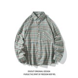 相机片港风大码格子长袖衬衫衬衣男C619P58控78成分棉100，男装衬衫，电商A029