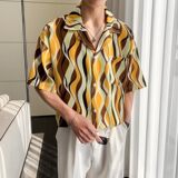 东南亚风冰丝速干轻熟店主风痞帅短袖衬衫大码港风C607P40控58，男装T恤，电商A029