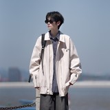 相机片纯色原创大码日系白底平铺宽松夹克外套港风J852P88控128，男装夹克，电商A029