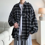 冬新款港风大码格子长袖衬衫衬衣男C619P58控78成分棉100，男装衬衫，电商A029