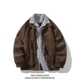 二开秋冬白底平铺大码假两件衬衫领夹克外套男J862P78控128，男装夹克，电商A029