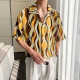 东南亚风冰丝速干轻熟店主风痞帅短袖衬衫大码港风C607P40控58，男装T恤，电商A029