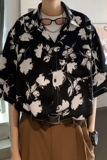 新款港风宽松男冰丝轻熟店主风痞帅短袖衬衫大码C612P40控58，男装T恤，电商A029