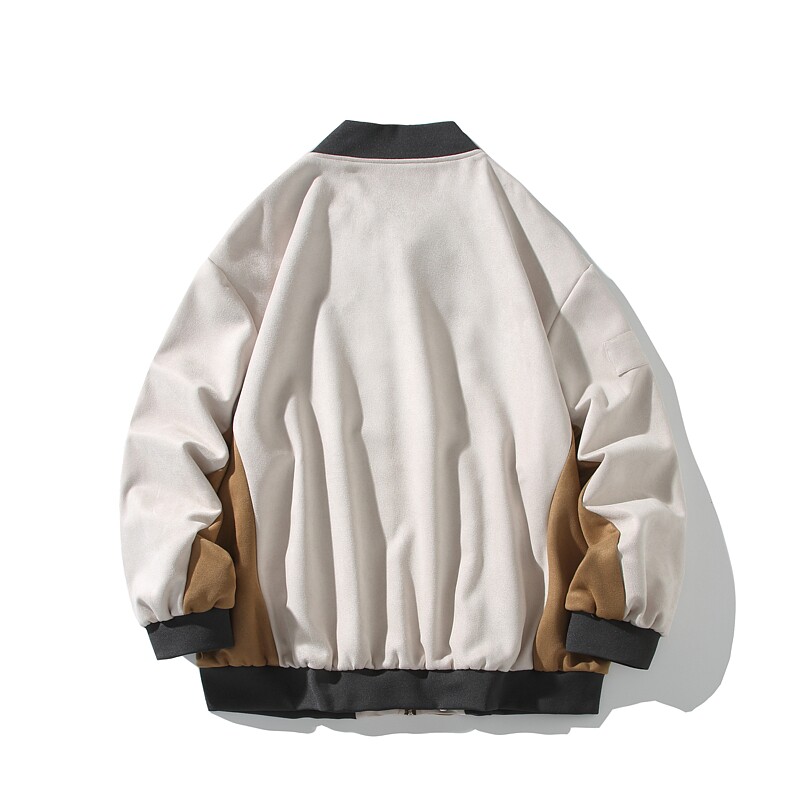 秋冬白底平铺大码绣花拼接夹克外套棒球服男J863P88控138,男装夹克,电商A029