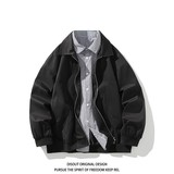 二开秋冬白底平铺大码假两件衬衫领夹克外套男J862P78控128，男装夹克，电商A029