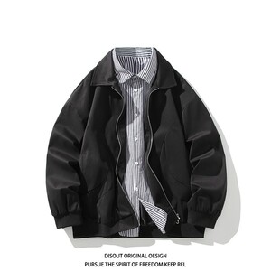 二开秋冬白底平铺大码假两件衬衫领夹克外套男 J862 P78 控128图片