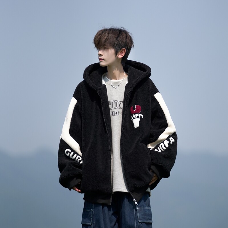 相机片大码宽松棉衣连帽毛绒内里加厚棉衣毛绒MY190P118控158,男装棉衣,电商A029