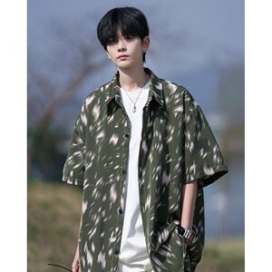 相机片夏季抖音直播港风大码外景短袖衬衫花衬衣 C608 P40 控58图片