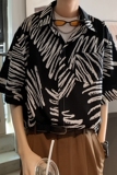 新款港风男士休闲轻熟店主风痞帅短袖衬衫大码花C611P40控58，男装T恤，电商A029