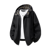 二开秋冬白底立体图大码绣花拼接连帽夹克外套男J866P78控128，男装夹克，电商A029