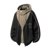 秋原创抖音白底立体图大码连帽假两件夹克外套男J873P98控158，男装夹克，电商A029