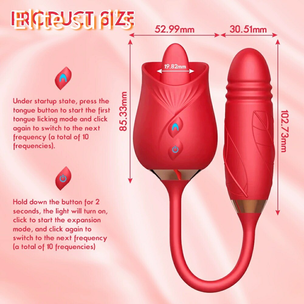 Three in one vibrating tongue lick retractable jump egg for
