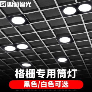 双头筒灯嵌入式方通吊顶单头双头斗胆灯8X16 10X20 12X24cm格栅灯