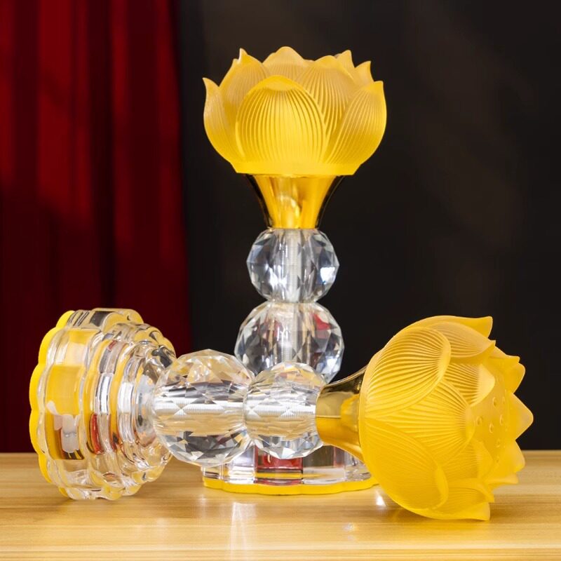 佛前水晶莲花灯佛堂供佛灯